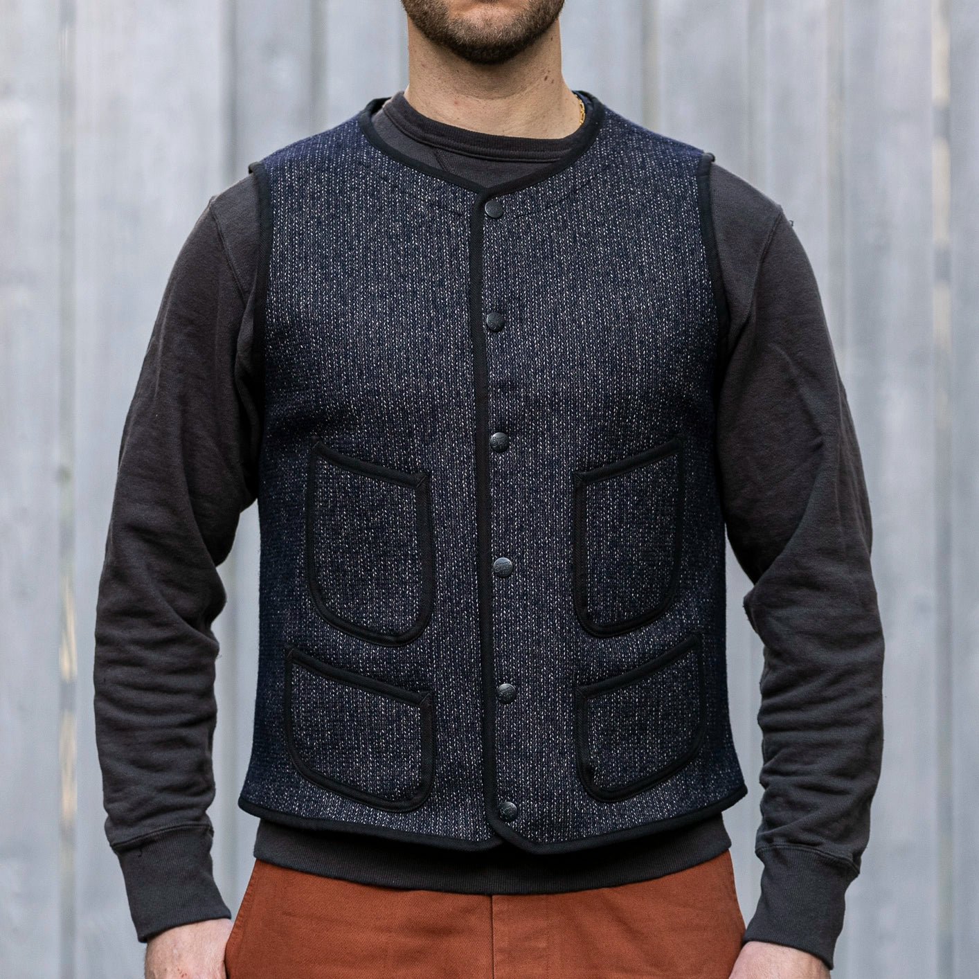 brown's beach early vest navy blue made in japan brown's beach early vest navy blue made in japan