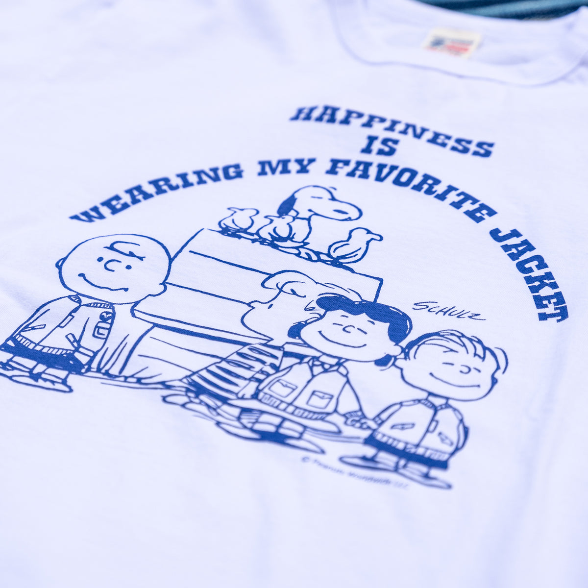 Buzz Rickson’s x Peanuts “My Favorite Jacket” Loopwheeled T-Shirt – Wh