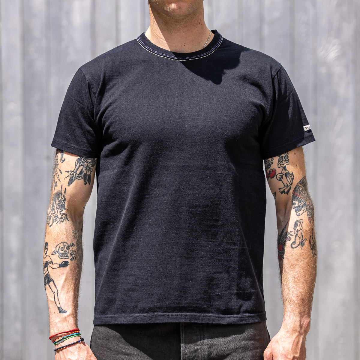 The Flat Head THC 9,7oz Heavyweight Loopwheeled T-Shirt – Black