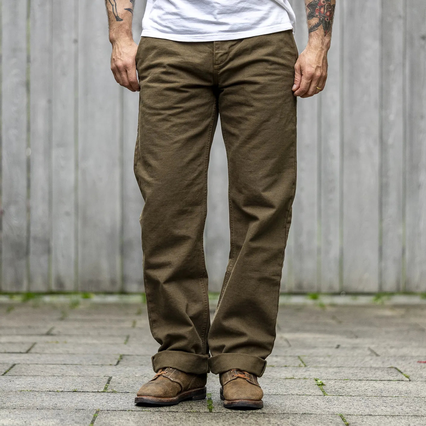 Freenote 14oz Deck Pants Army Green – Made in USA Freenote 14oz Deck Pants Army Green – Made in USA