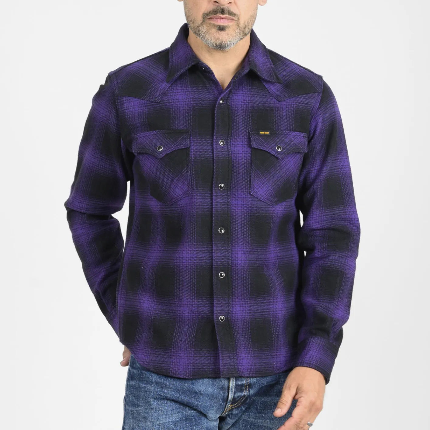 Iron Heart 12oz UHF Western Shirt Purple – Japan