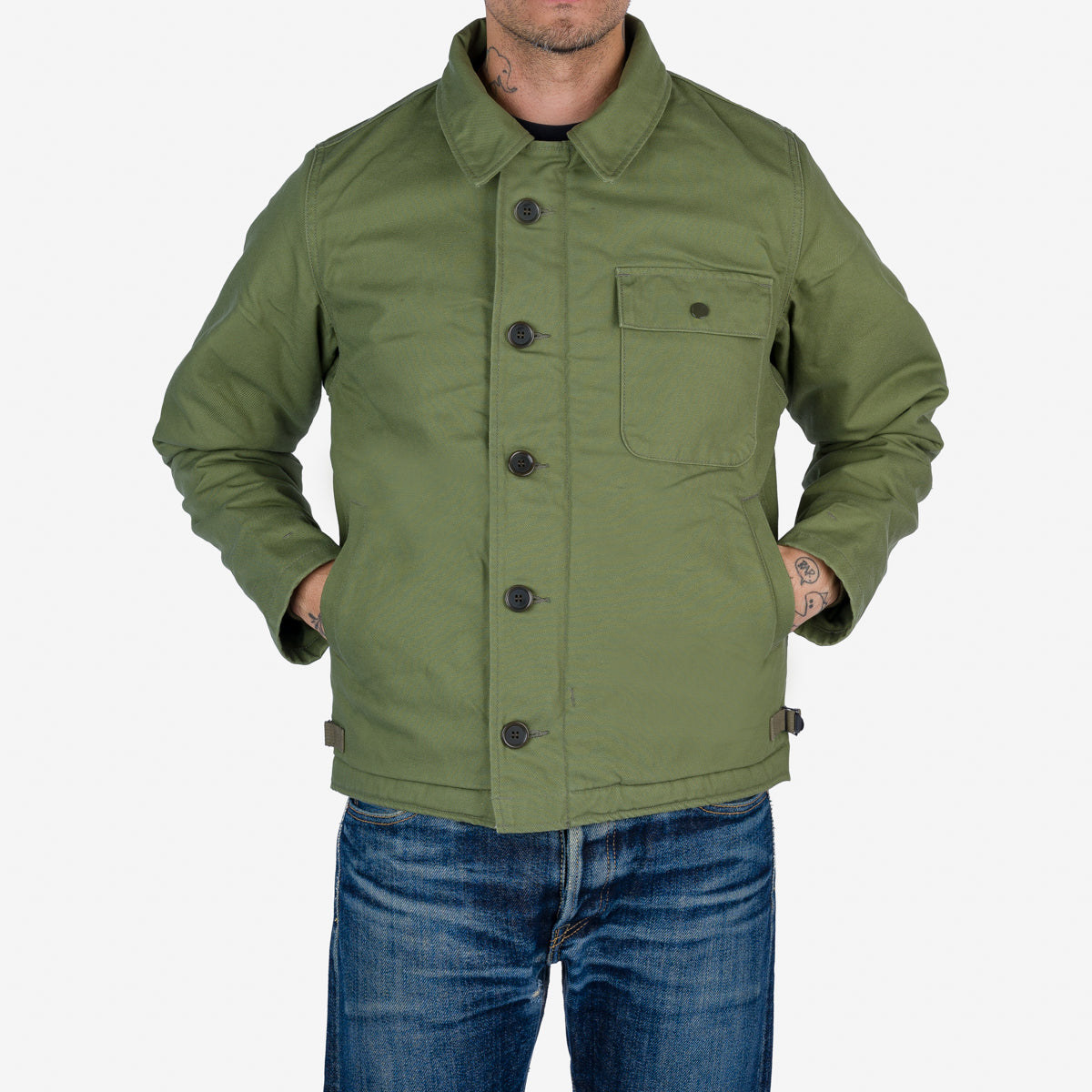 Iron Heart Military Serge A-2 Deck Jacket – IHM-39 / Olive 