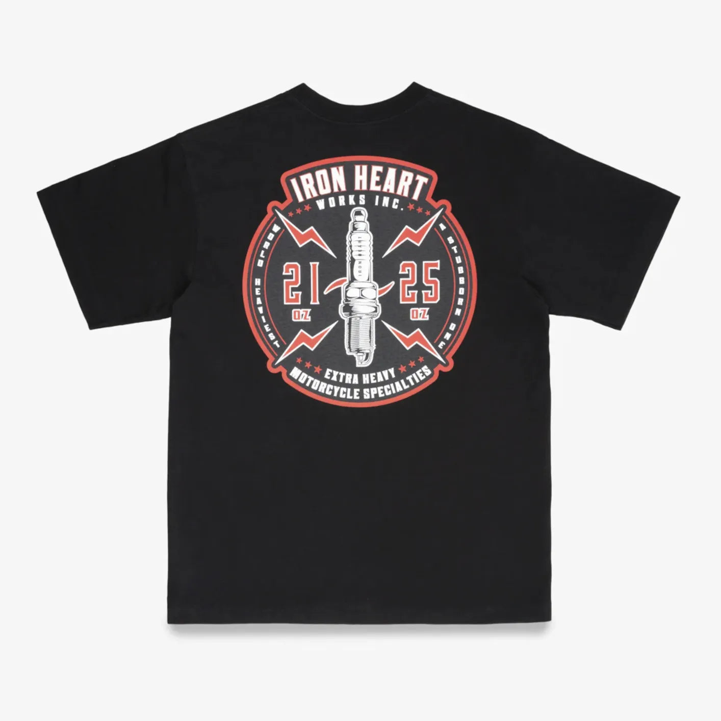 Iron Heart Spark Plug Loopwheel Tee – Black 7.5oz Iron Heart Spark Plug Loopwheel Tee – Black 7.5oz