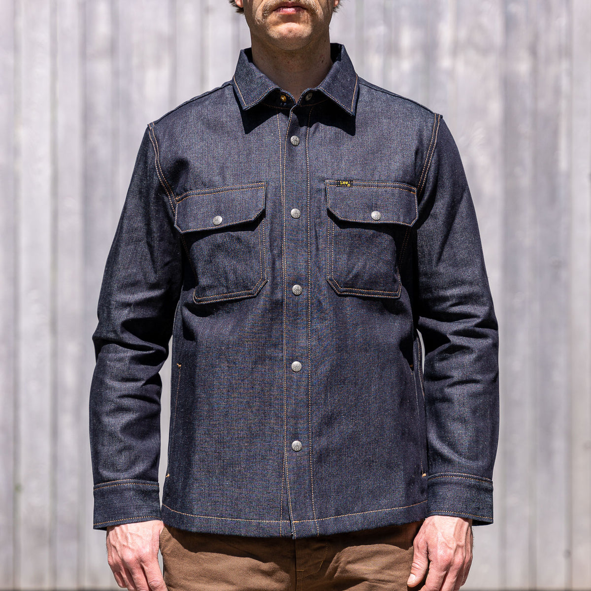 Lee 101 Selvedge “Jelt” Denim Overshirt – Peace Back Patch