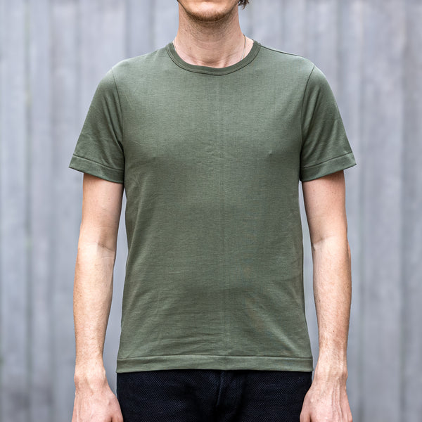 Merz b. Schwanen 215 8,6oz Loopwheeled T-Shirt – Army Green