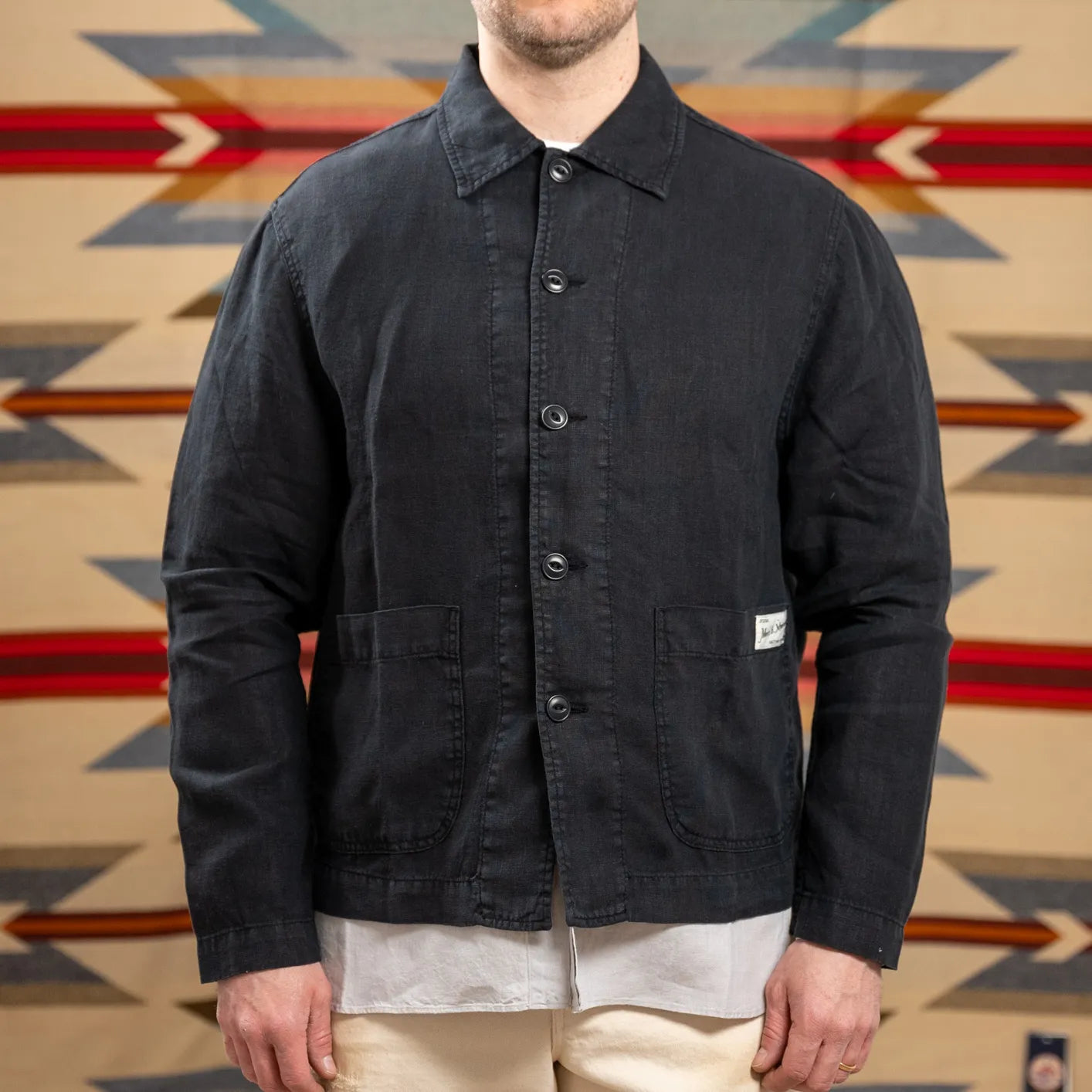 Original Fibres Linen Jacket Black - Made in Europe Original Fibres Linen Jacket Black - Made in Europe