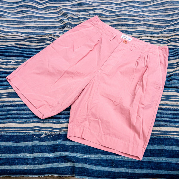 Merz b. Schwanen 5,11oz Pleat Shorts – Peach / Relaxed Fit