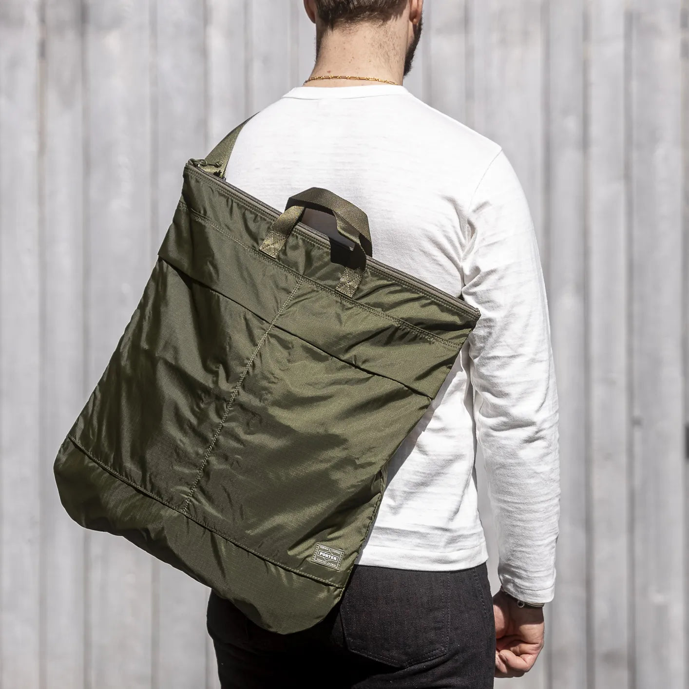 Porter FLEX 2Way Helmet Bag – Olive Drab Ripstop Japan Utility Porter FLEX 2Way Helmet Bag – Olive Drab Ripstop Japan Utility