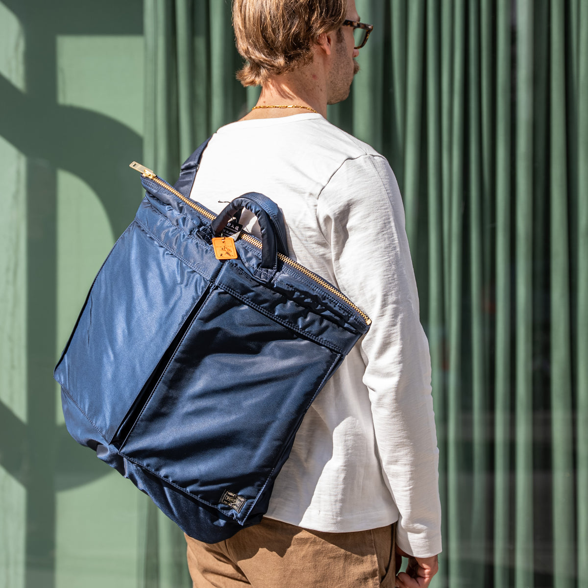 Porter-Yoshida & Co. Tanker Short Helmet Bag Iron Blue at