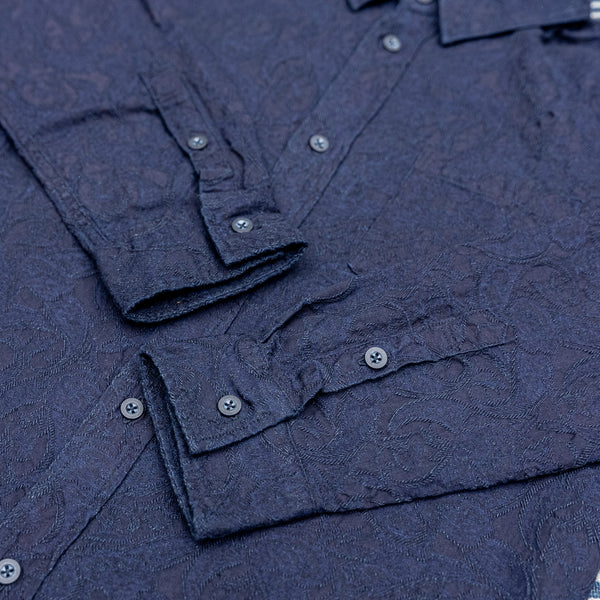 Pure Blue Japan ‘Paisley’ Jacquard Shirt – Indigo Dyed