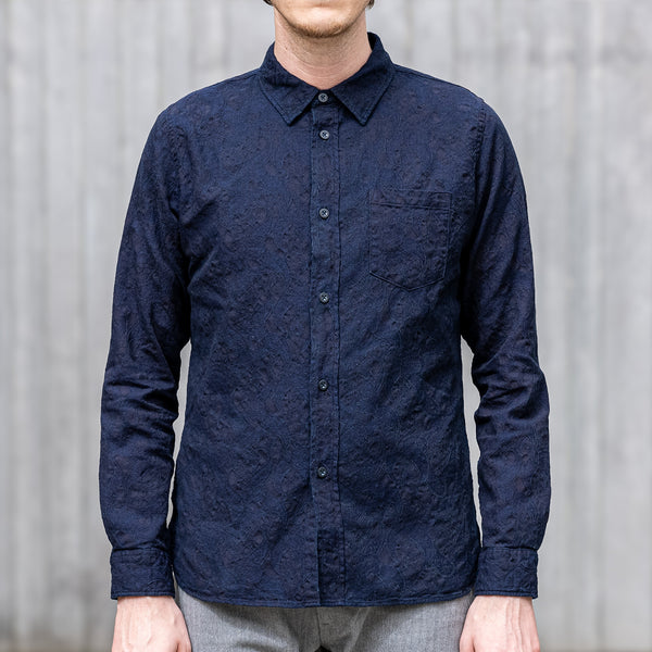 Pure Blue Japan ‘Paisley’ Jacquard Shirt – Indigo Dyed