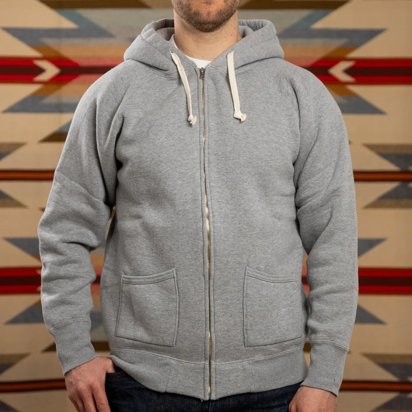 Strike Gold 20oz Zip Hoodie Heather Grey – Made in Japan Strike Gold 20oz Zip Hoodie Heather Grey – Made in Japan