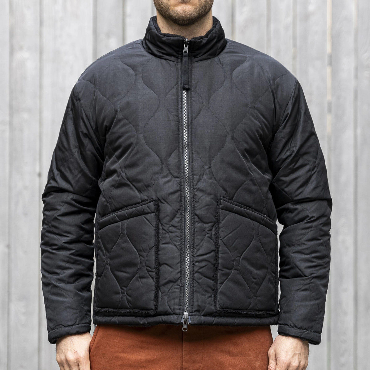 Taion Military Reversible 'Hi Neck' Down Jacket – Black / Black Taion Military Reversible 'Hi Neck' Down Jacket – Black / Black