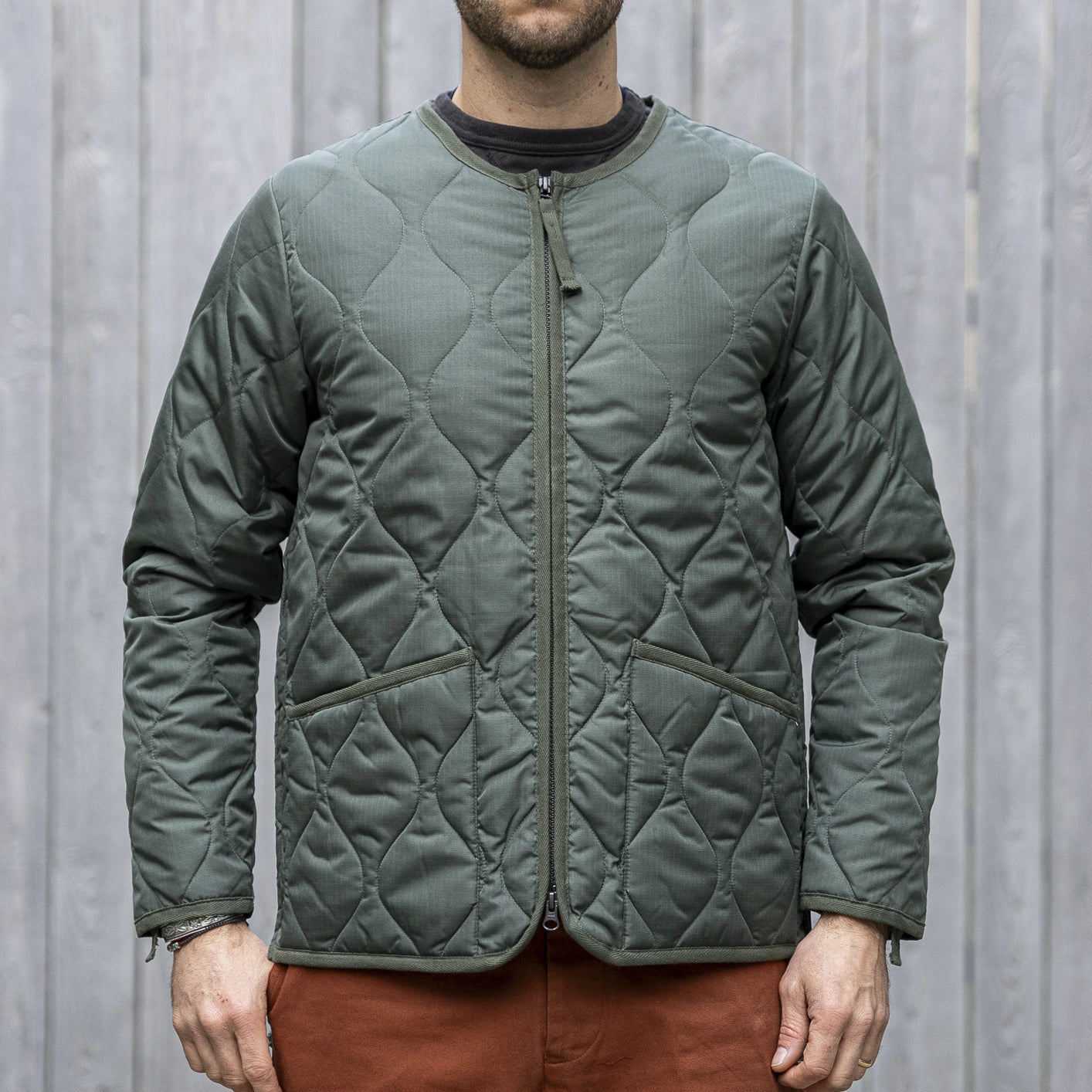 Taion Military W-Zip Down Liner Jacket – Olive Taion Military W-Zip Down Liner Jacket – Olive