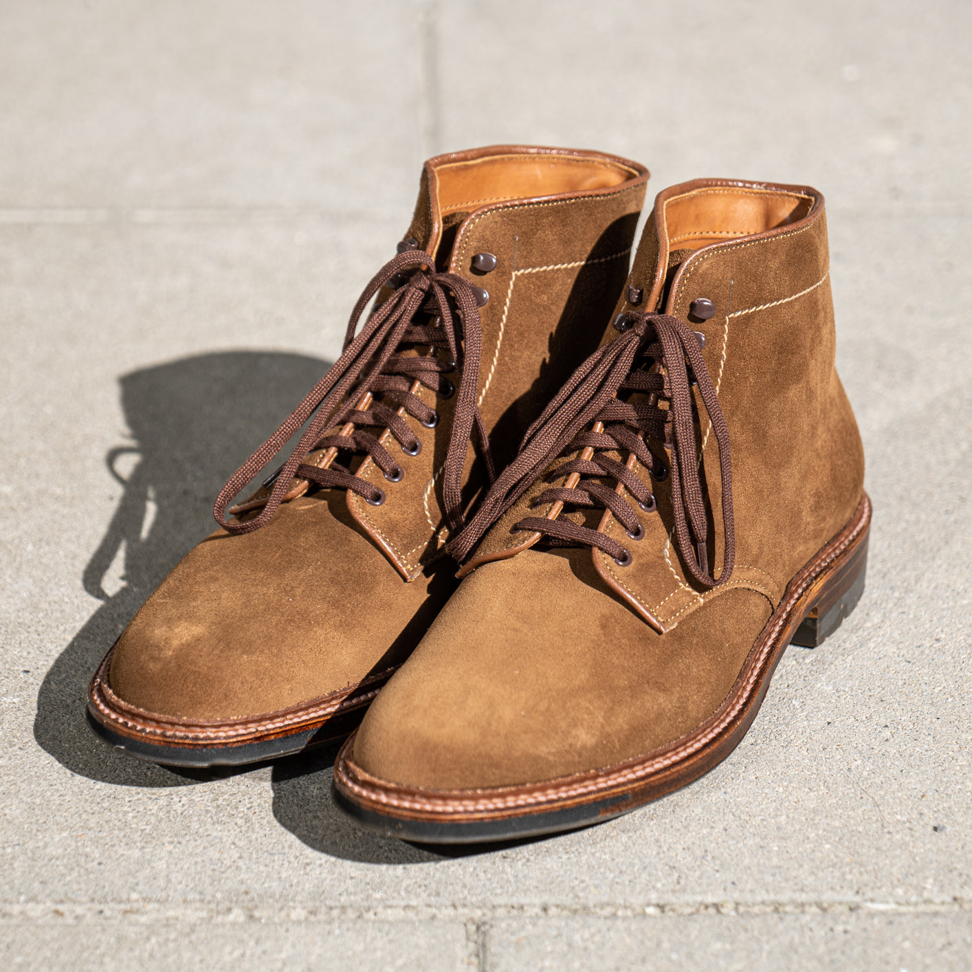 Alden Plain Toe Boot Snuff Suede Get it here!