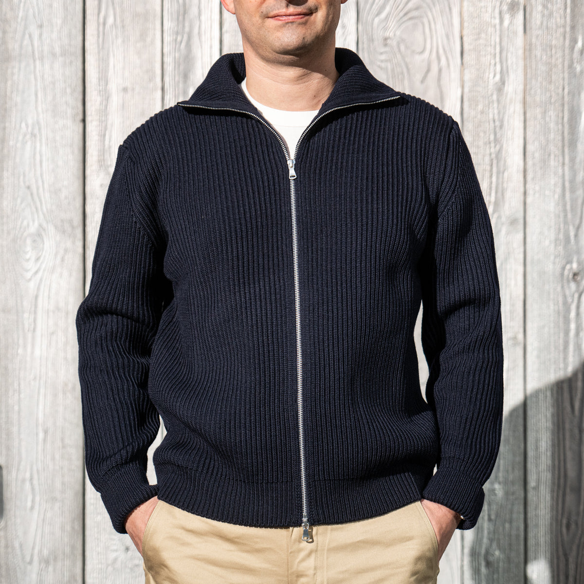 Andersen-Andersen Navy Full-Zip - Navy Blue