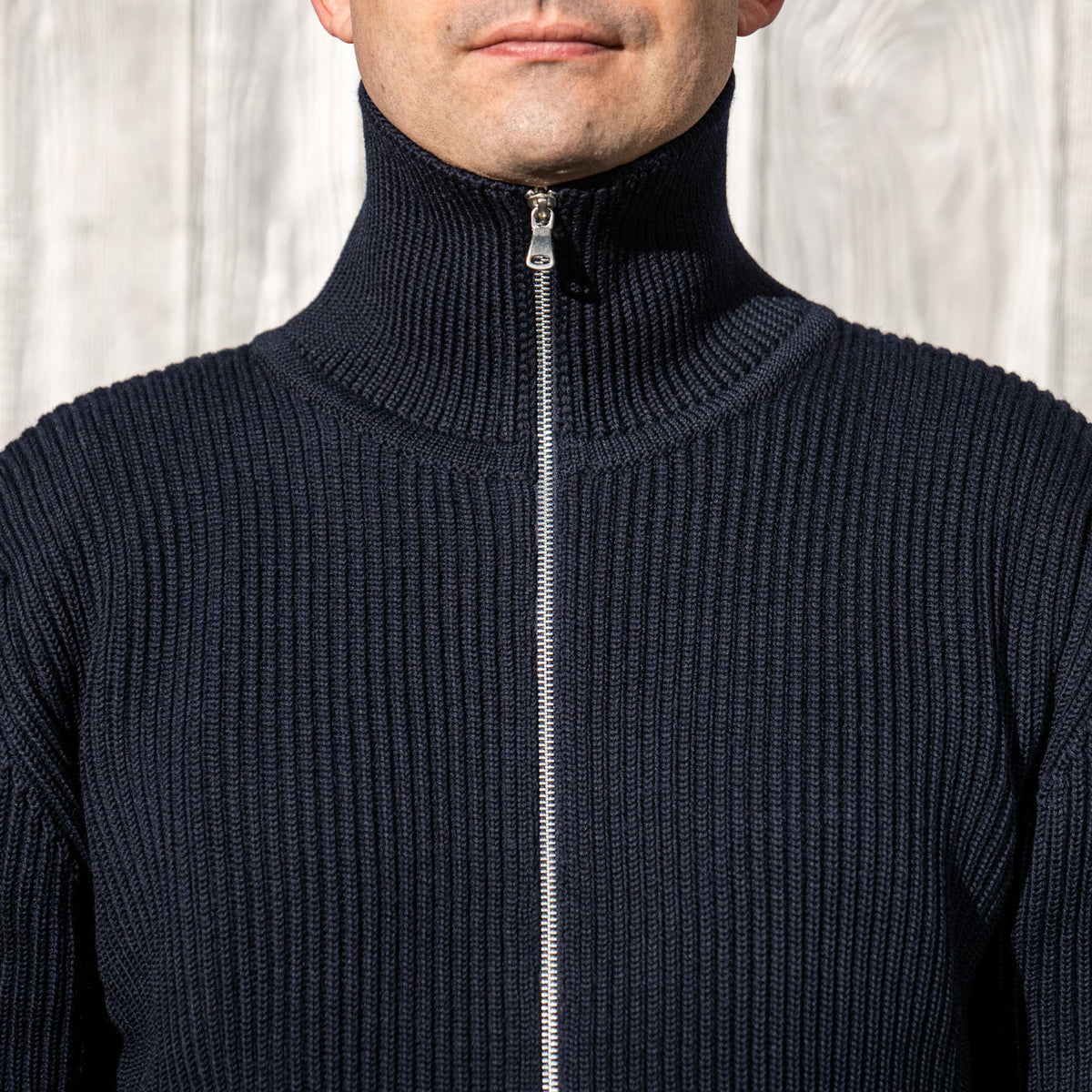 Andersen-Andersen Navy Full-Zip - Navy Blue