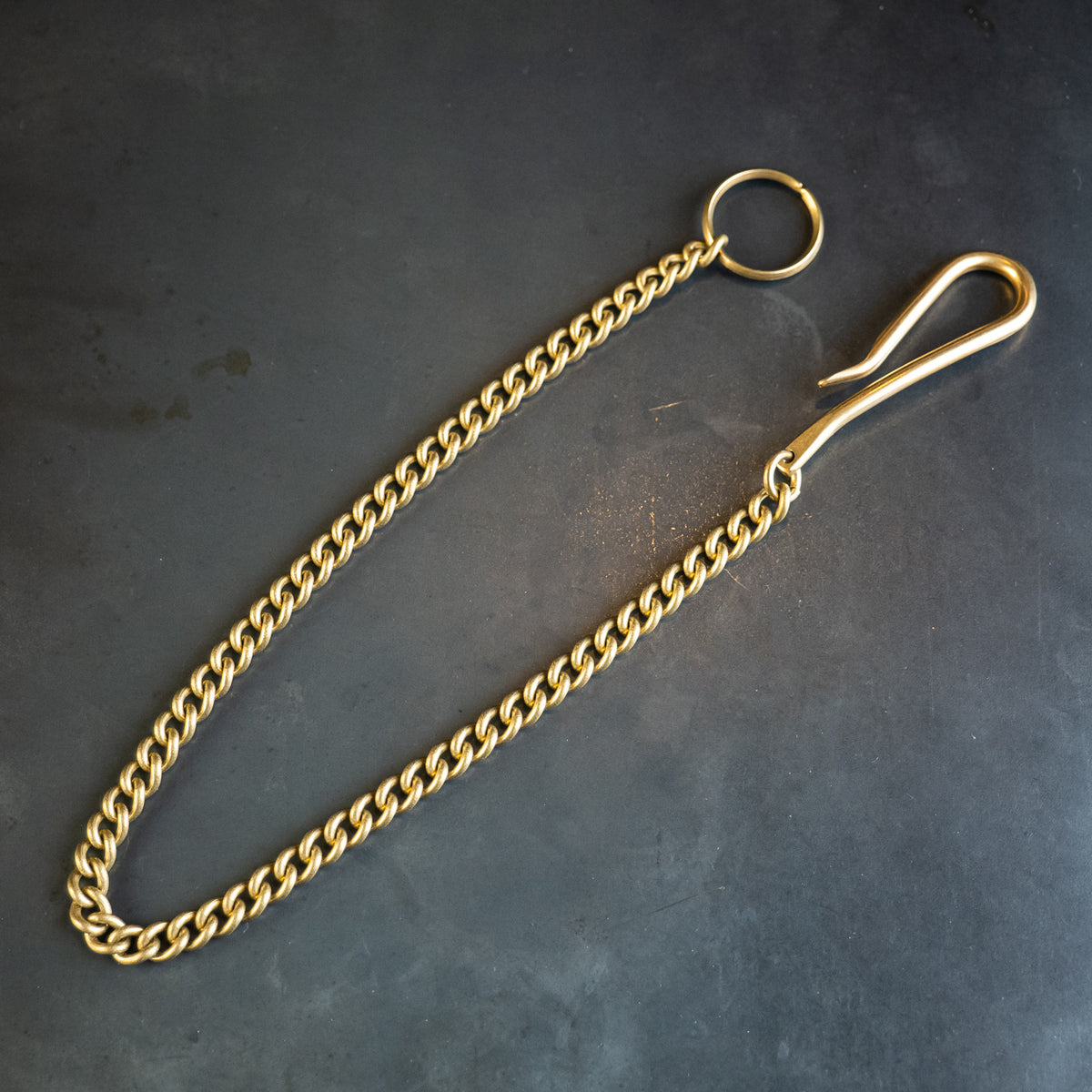 Iron Heart Wallet Chain with Hook and Rings - Brass