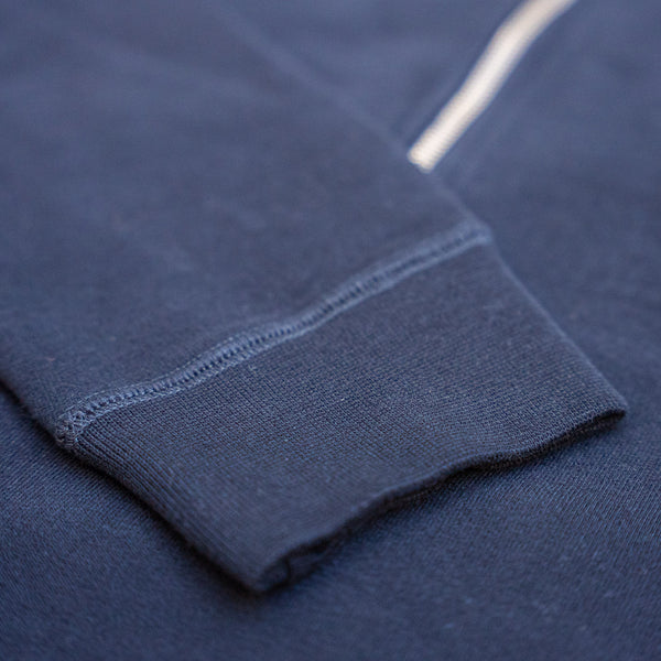Sunspel Half Zip Loopback Sweatshirt – Black