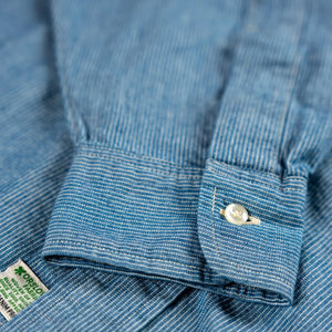 OrSlow Women Short Button Down Shirt – Hickory Stripe detail cuff