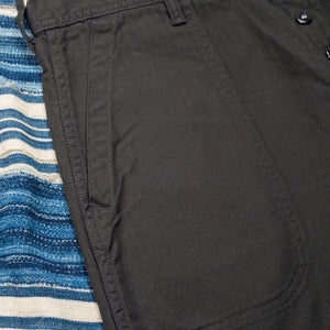Fullcount 1141 USN Herringbone Seamens Trousers Black Wide Straight detail pocket