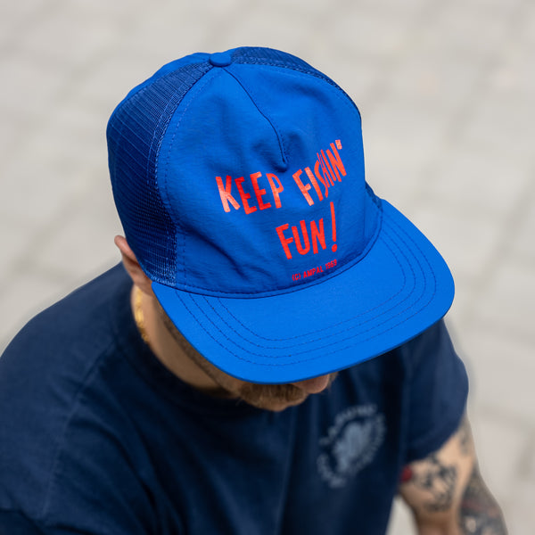 Ampal Creative ‘Keep Fishin Fun’ Snapback Mesh Cap – Blue / Nylon Taslon