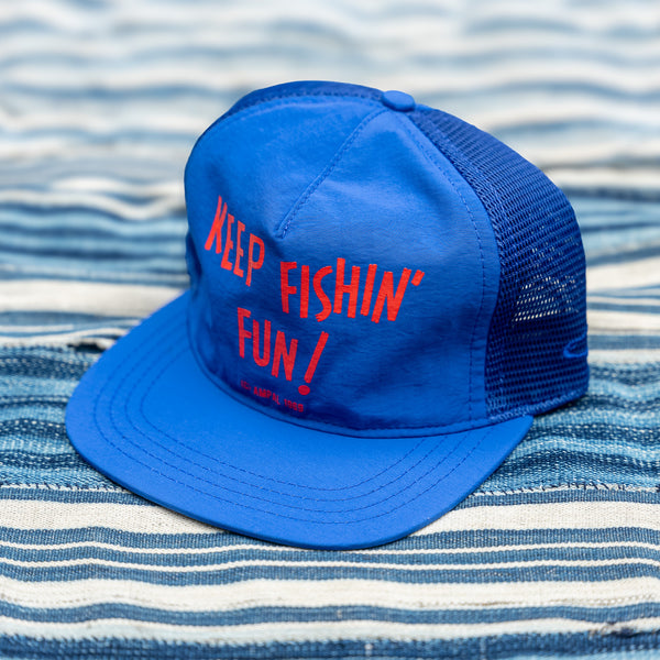 Ampal Creative ‘Keep Fishin Fun’ Snapback Mesh Cap – Blue / Nylon Taslon