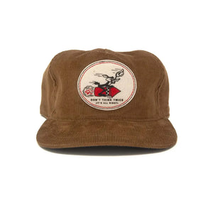 Ampal Creative Dont Think Twice Snapback Cap Brown Corduroy front