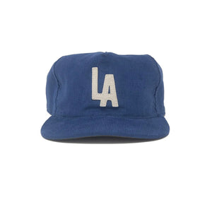 Ampal Creative LA City Snapback Cap Slate Blue Corduroy front