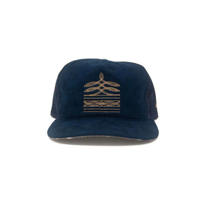 Ampal Creative Roper Trucker Cap Navy Microsuede front