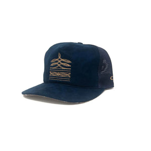 Ampal Creative Roper Trucker Cap Navy Microsuede profile