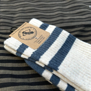 Ampal Creative Heather Stripes Cotton Socks – Cream/Navy