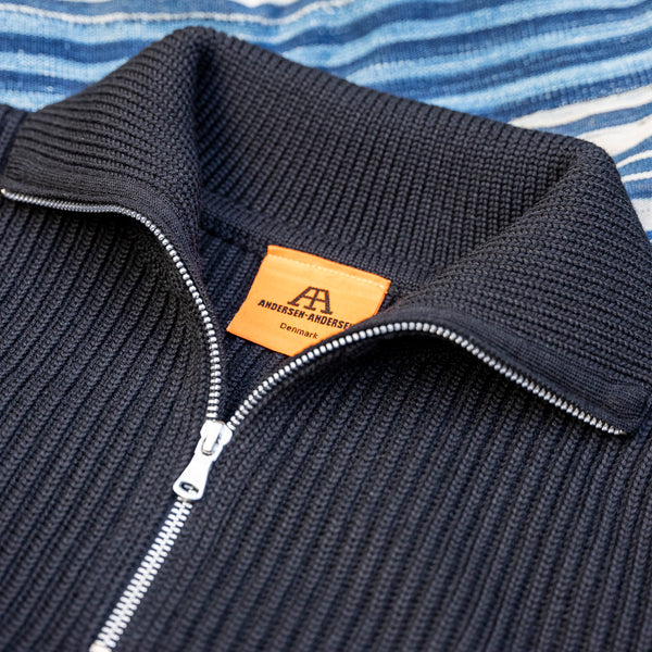 Andersen-Andersen Navy Half-Zip - Black