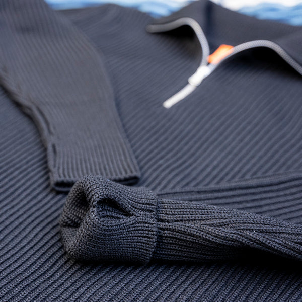 Andersen-Andersen Navy Half-Zip - Black