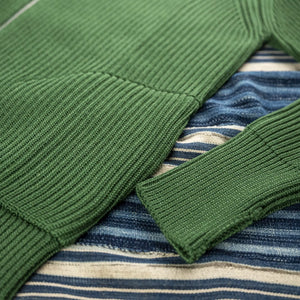 Andersen Andersen Navy Full Zip with Pockets Green detail sleeve and pocket