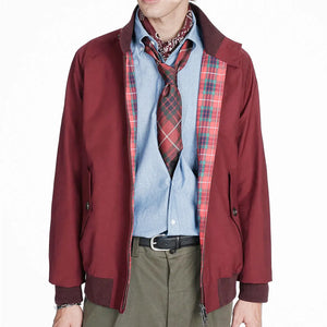 Baracuta G9 Harrington Jacket Tawny Port worn lifestyle
