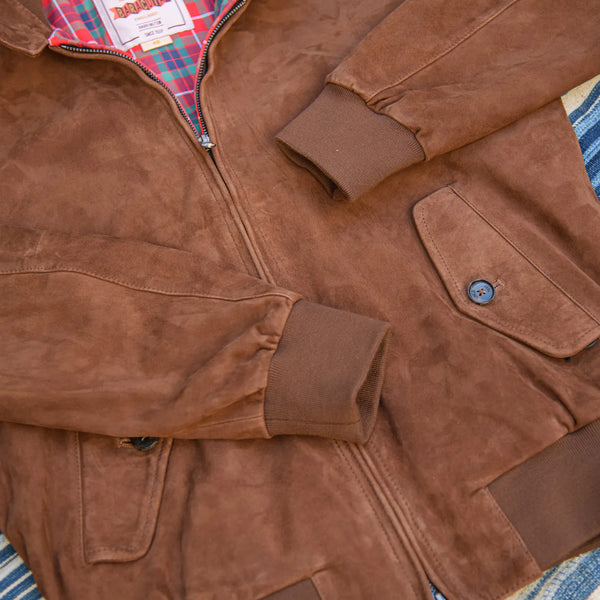 Baracuta G9 Suede Harrington Jacket – Chocolate