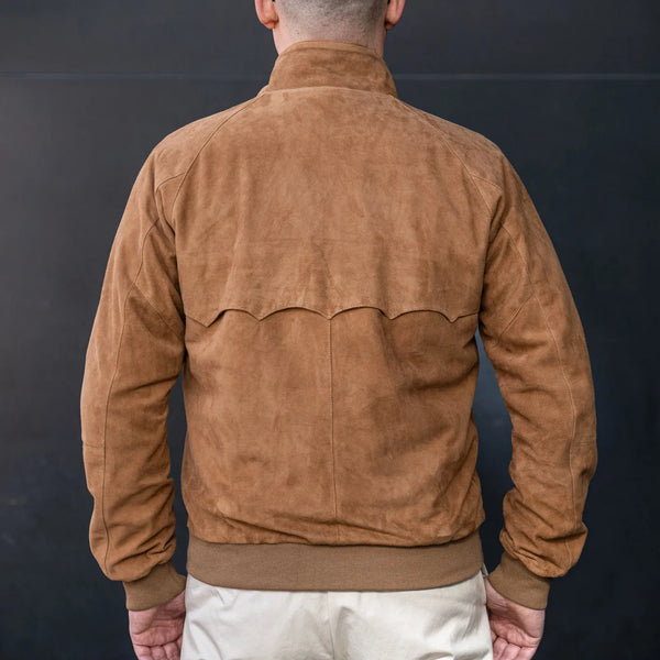 Baracuta G9 Suede Harrington Jacket – Tobacco