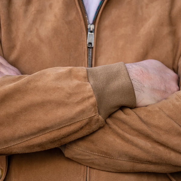 Baracuta G9 Suede Harrington Jacket – Tobacco