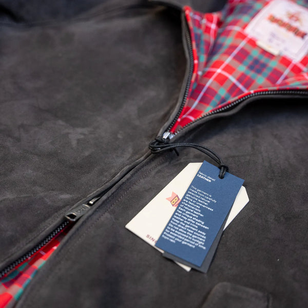 Baracuta G9 Suede Harrington Jacket – December Sky