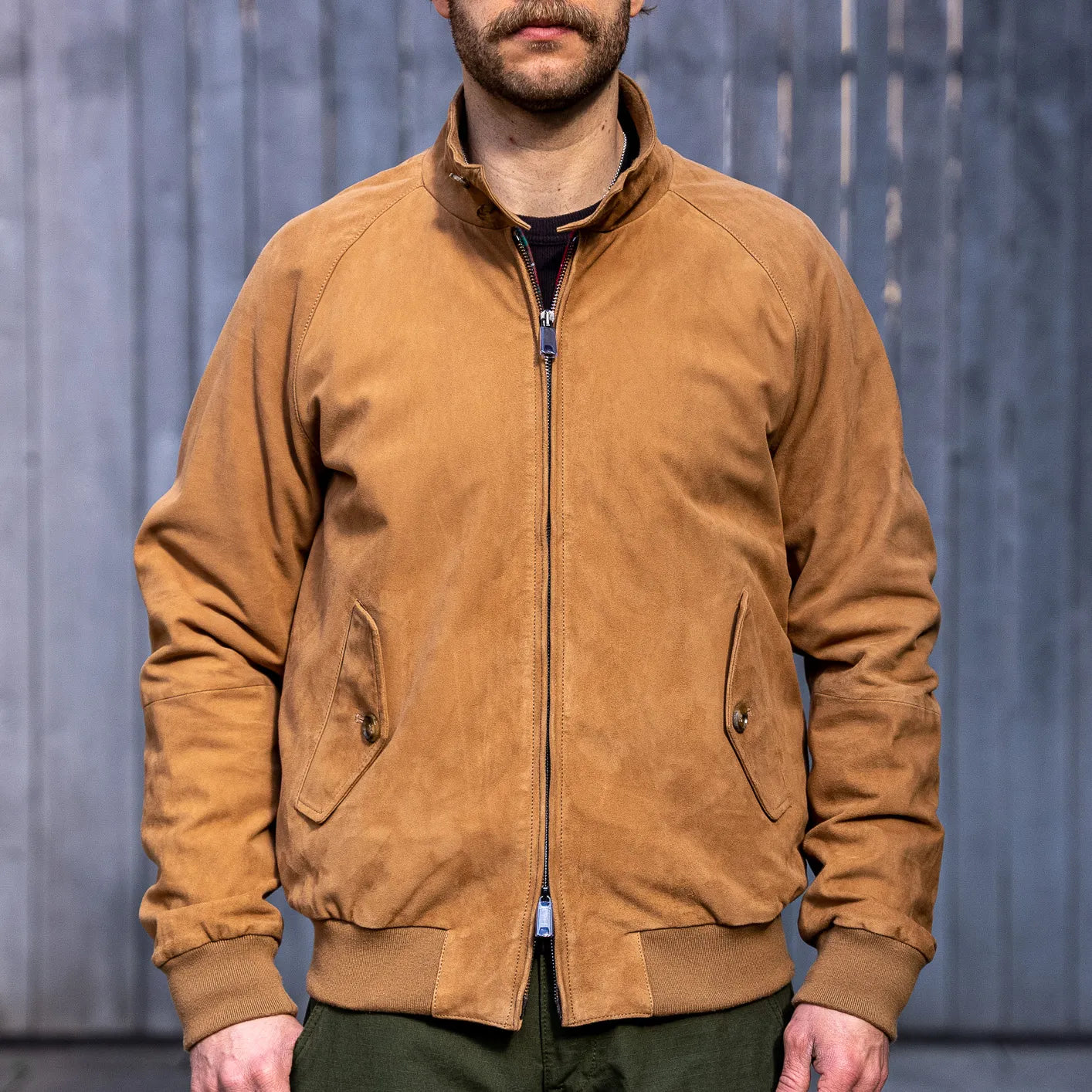 baracuta g9 suede tobacco our signature umbrella back yoke Jackets baracuta g9 Suede Brcps0939