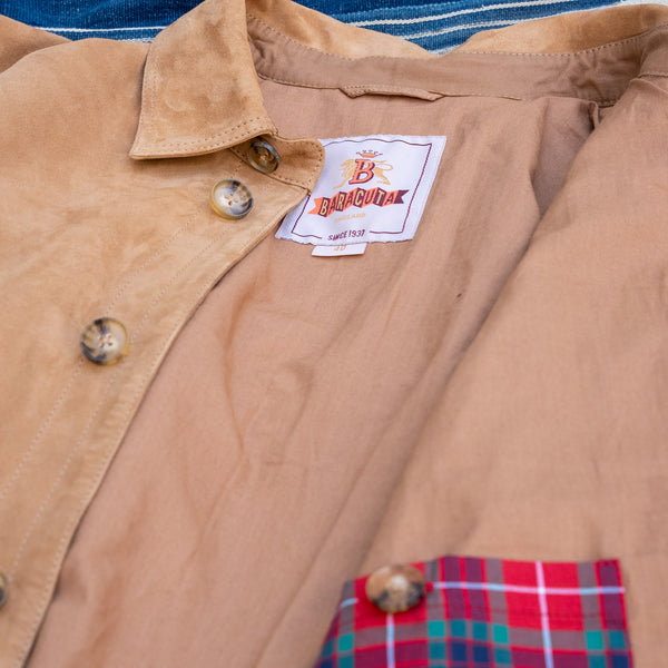 Baracuta Suede Leather Overshirt Jacket – Tobacco
