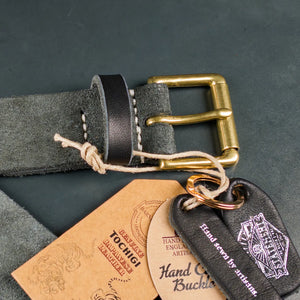 Barnes and Moore Statement Garrison Tochigi Belt Black Roughout Limited Edition detail buckle