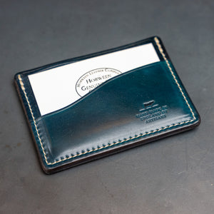 Barnes & Moore Drayman Card Holder - Genuine Navy Blue Shell Cordovan