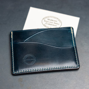 Barnes & Moore Drayman Card Holder - Genuine Navy Blue Shell Cordovan