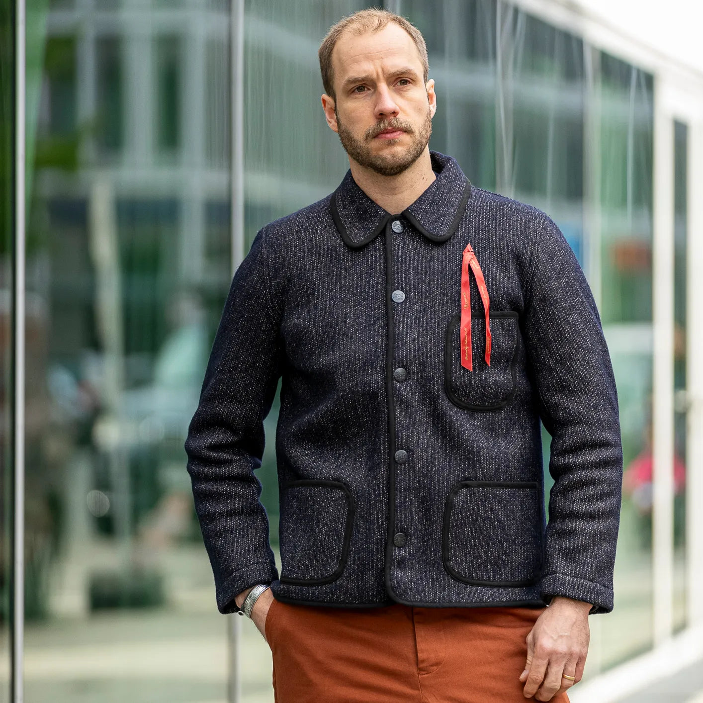 brown's beach jacket navy – wool fleece cotton brown's beach jacket navy – wool fleece cotton