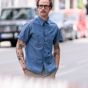 Buzz Rickson’s USN Selvedge Chambray Summer Shirt – Indigo Blue