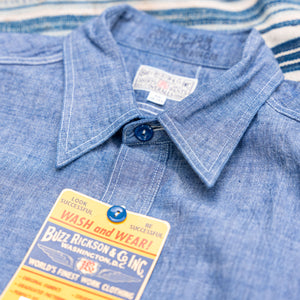 Buzz Rickson’s USN Selvedge Chambray Summer Shirt – Indigo Blue