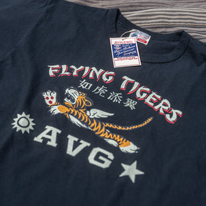 Buzz Rickson’s ‘Flying Tigers’ 8oz Loopwheeled T-Shirt – Black