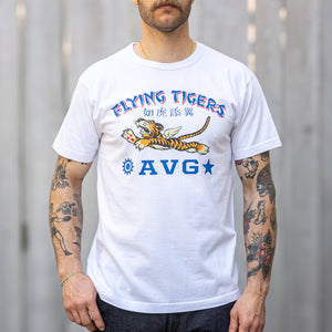 Buzz Rickson’s ‘Flying Tigers’ 8oz Loopwheeled T-Shirt – White